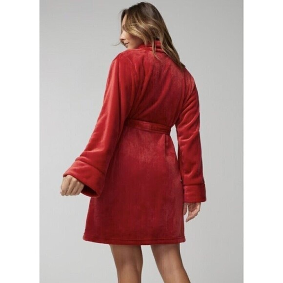 Soma Women's Plush Red Robe Soft Thick with Pockets - Fits L-XL - Picture 5 of 6